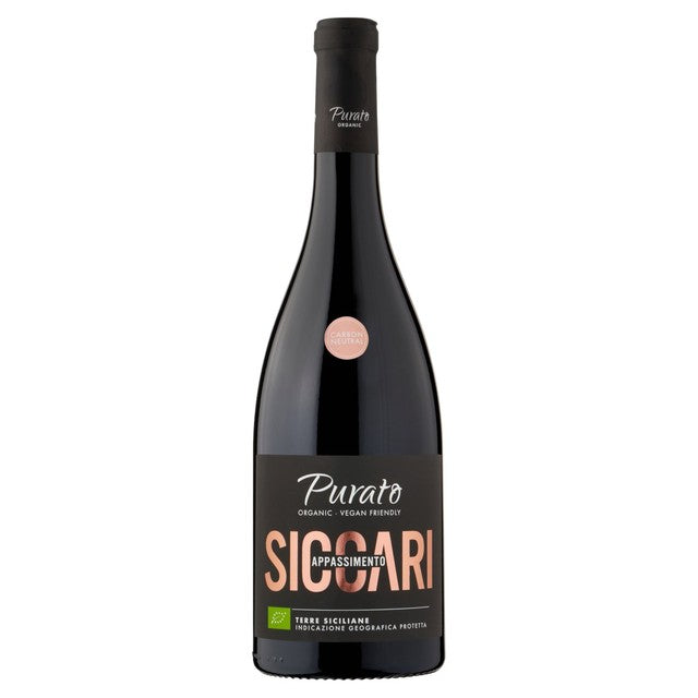 Purato Siccari Appassimento organic red wine 75cl, imported from the UK