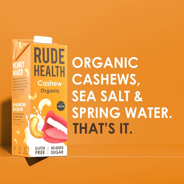 Rude Health Organic Cashew Drink Longlife 1L, imported from the UK