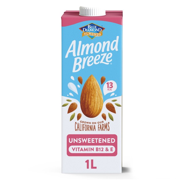 Almond Breeze long life unsweetened almond milk alternative 1L - British product