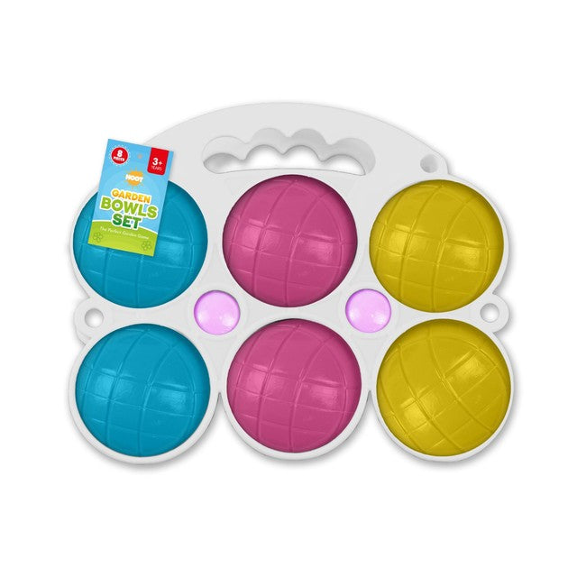 Hoot outdoor bowls game set with carry case, UK version