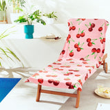 Catherine Lansfield cherries sun lounger towel, imported from the UK
