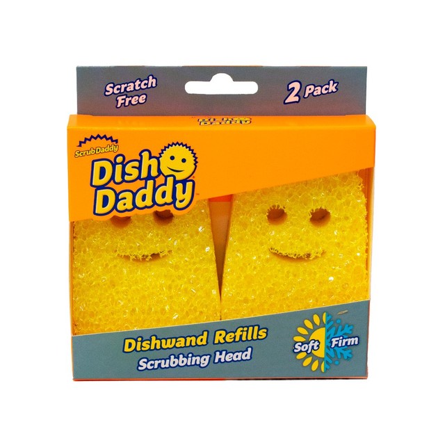 Scrub Daddy dishwand refill head yellow 2 pack (British brand)