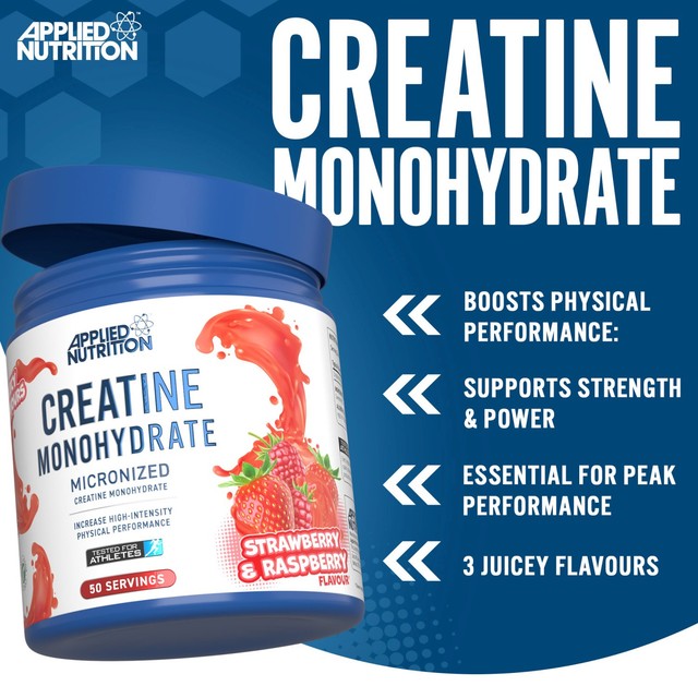 Applied Nutrition creatine powder strawberry & raspberry flavour 250g - British product