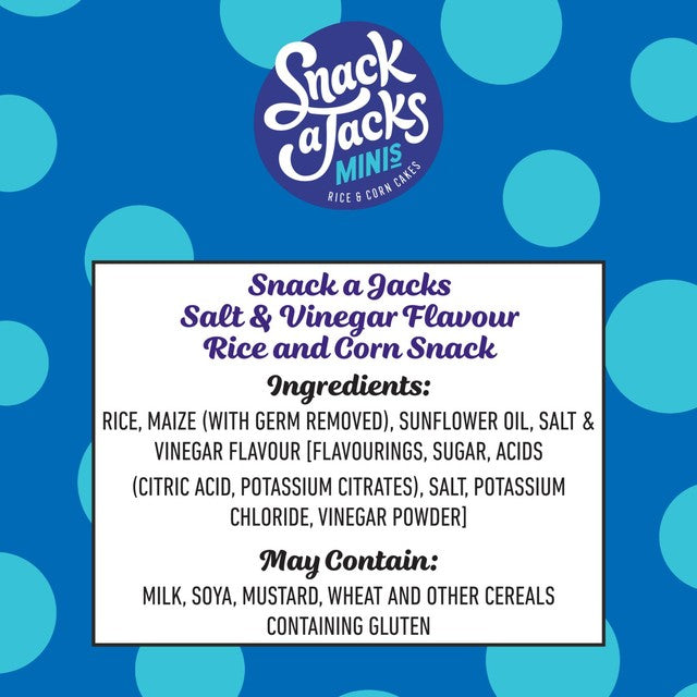 Snack a Jacks Salt & Vinegar Rice Cakes 19g Pack of 5 (British brand)