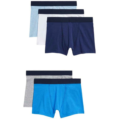 M&S M&S Boys Cotton Rich Trunks 6-7 Years Blue 5 Pack- Buy online at McGrocer