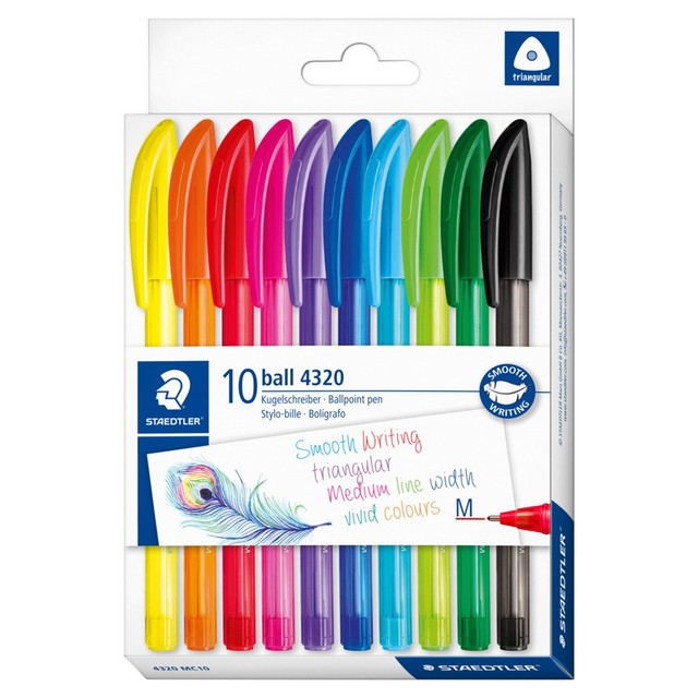 Staedtler rainbow ballpoint pens 10 pack (British brand)