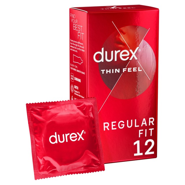 Durex Thin Feel condoms extra lube regular fit 12 pack - British product
