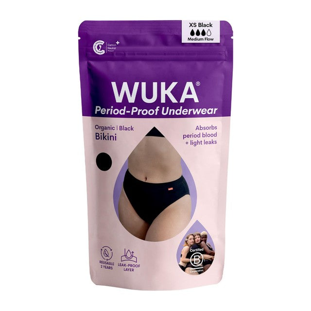 WUKA period pants bikini brief medium flow XS (British brand)