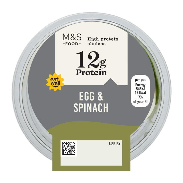 M&S Snackbecher mit Ei und Spinat, 100 g, importiert aus Großbritannien