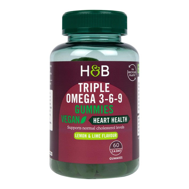 Holland & Barrett Vegan Omega Gummies lemon lime flavour 60 per pack, UK version