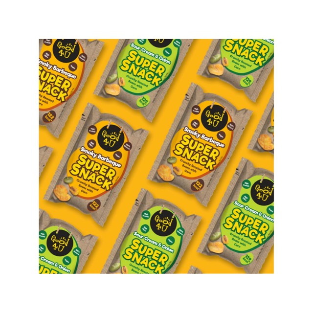 Good4U Smoky Barbecue roasted bean and corn snack 130g, UK version