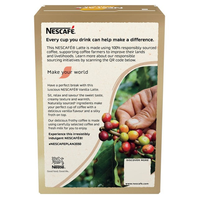 Nescafe Gold Vanilla Latte instant coffee 7 sachets, imported from the UK