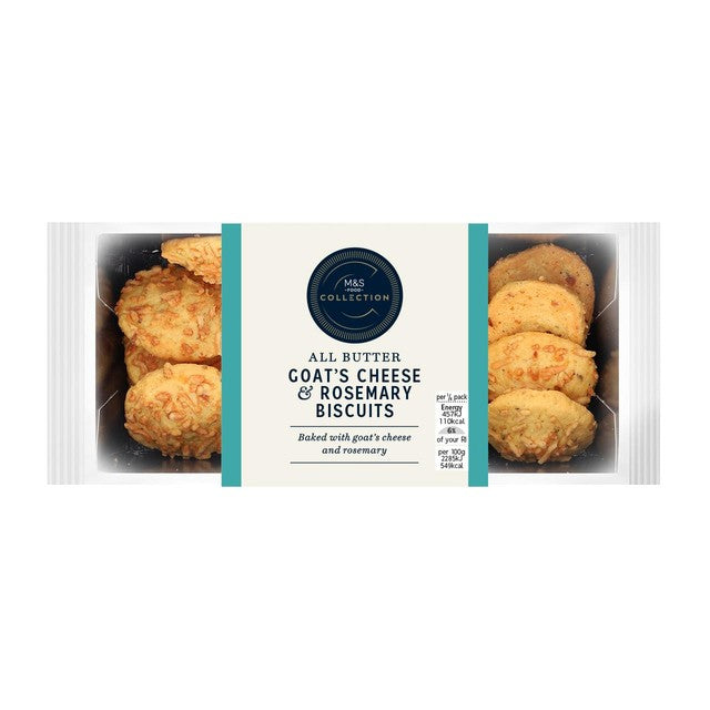 M&S goat's cheese and rosemary biscuits 80g, imported from the UK