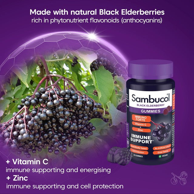 Sambucol immune support gummies berry flavoured 30 count (British brand)
