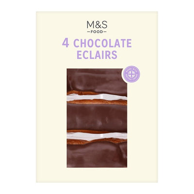 M&S 4 Chocolate Eclairs - British Pastry Order - McGrocer