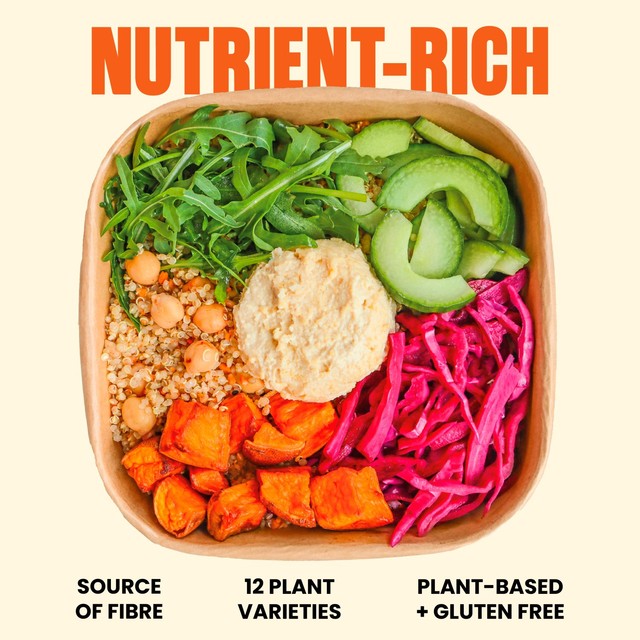 Pollen and Grace Mezze Houmous Rainbow Veg Salad Bowl 275g, imported from the UK