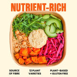 Pollen and Grace Mezze Houmous Rainbow Veg Salad Bowl 275g, imported from the UK