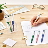 BIC 4 Colours Wood retractable ballpoint pens pack of 3, imported from the UK