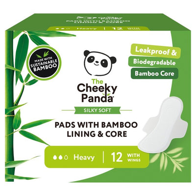 M&S The Cheeky Panda Heavy Pads with Bamboo Core Sanitary Towels 12 Pads- اشترِ عبر الإنترنت من McGrocer