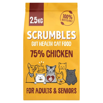 M&S Scrumbles Adults and Seniors Gluten Free Chicken Complete Dry Cat Food 2.5kg- Buy online at McGrocer