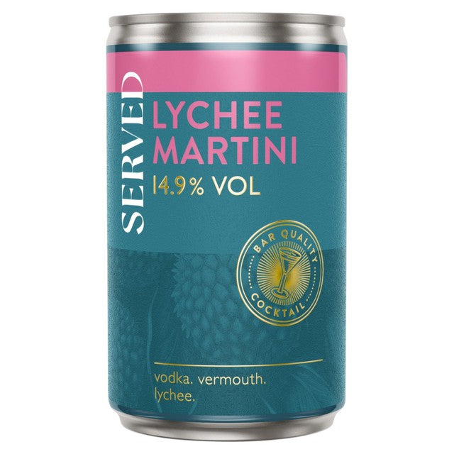 Served lychee martini canned cocktail 125ml (British brand)