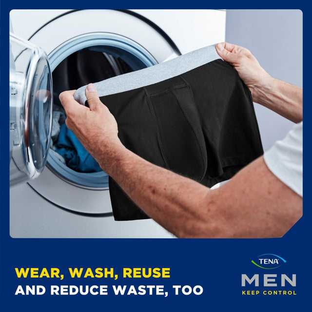 TENA men's black incontinence boxers size medium (British brand)