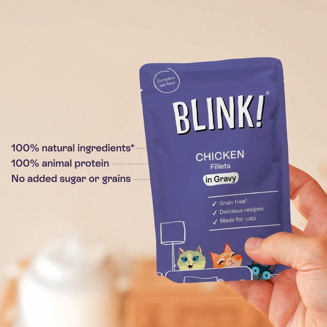 Blink chicken fillets cat food pouches 8x85g - British product