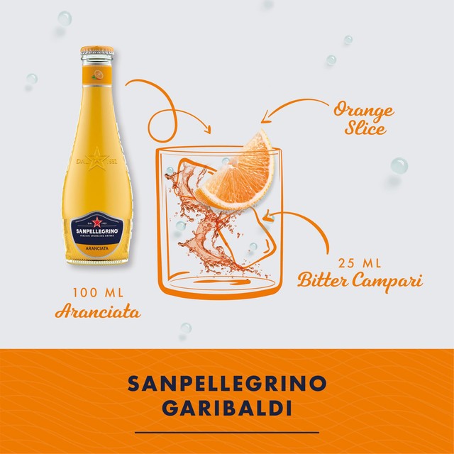 San Pellegrino Orange Sparkling Drink 4 x 200ml (British brand)