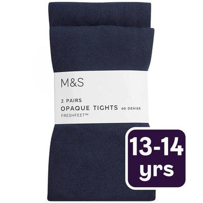 M&S M&S Jente 60 Denier Skolestrømpebukser, 13-14 år, Mørkeblå - Kjøp online hos McGrocer