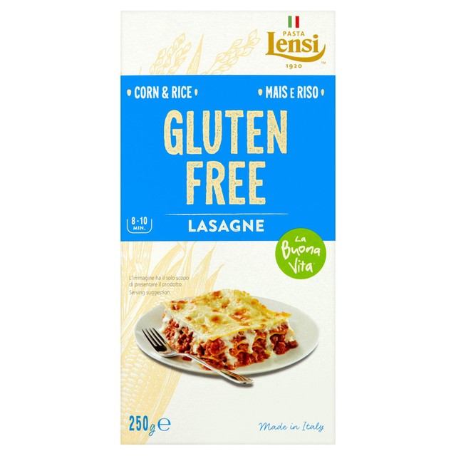 La Buona Vita gluten-free lasagne sheets 250g, UK version