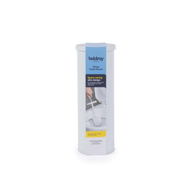 Beldray white round metal toilet brush, imported from the UK