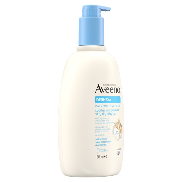 Aveeno Dermexa daily emollient cream for dry itchy skin (British brand)