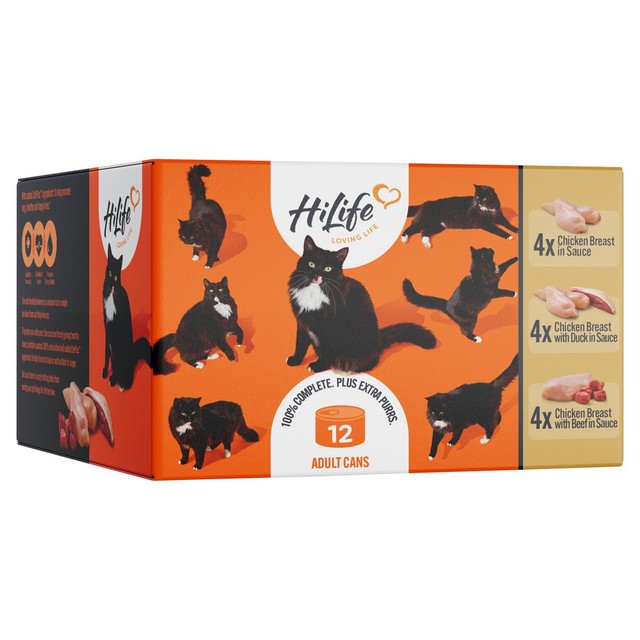 HiLife cat food meat selection 12 x 70g, UK version