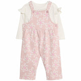 M&S pink floral dungaree set for 0-3 months, imported from the UK