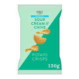 M&S Sour Cream & Chive Crisps 150g, imported from the UK
