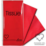 Deva Designs red tissue paper 4 pack, imported from the UK