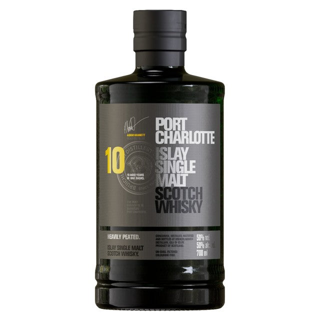 Bruichladdich Port Charlotte 10 Year Old Islay single malt Scotch whisky 70cl, imported from the UK