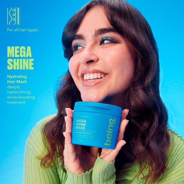 Being MEGA SHINE hydrating hair mask, imported from the UK