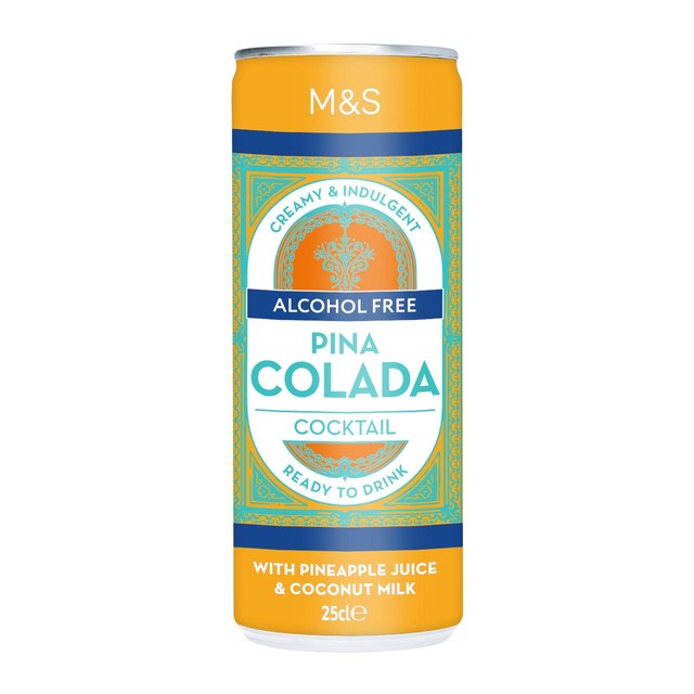 M&S alcohol free pina colada cocktail 250ml, imported from the UK