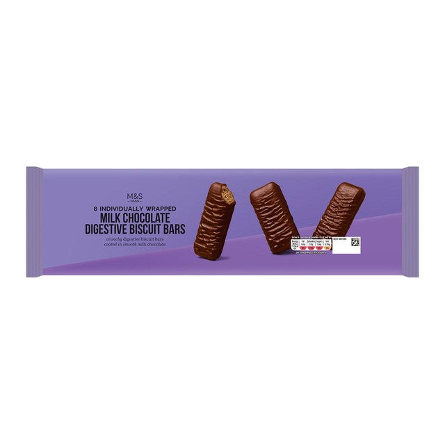 M&S milk chocolate digestive biscuit bars 182g, imported from the UK