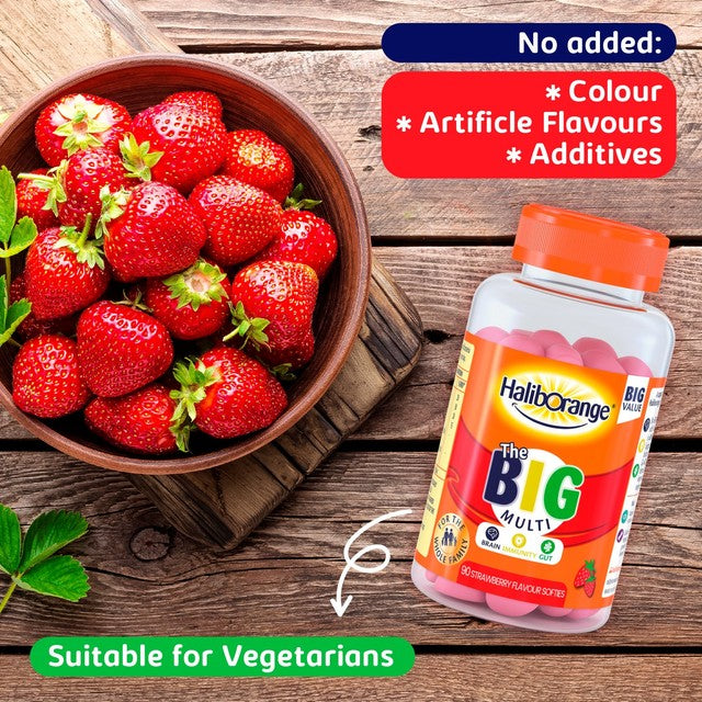 Haliborange BIG Multivitamins strawberry gummies 90 pack, UK version