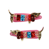 Rex London glitter hair clips sausage dog, UK version