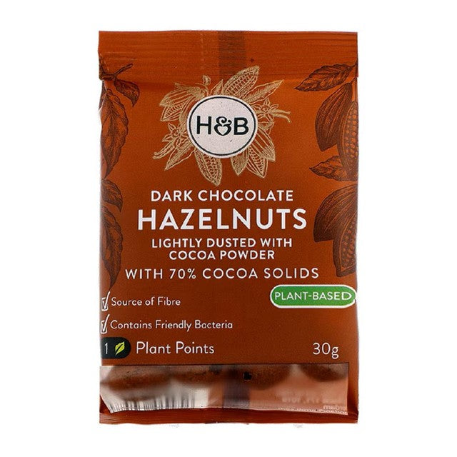 Holland & Barrett dark chocolate hazelnuts 30g, UK version