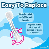 Brush-Baby BabySonic replacement toothbrush heads for 18-36 months 4 pack - British product