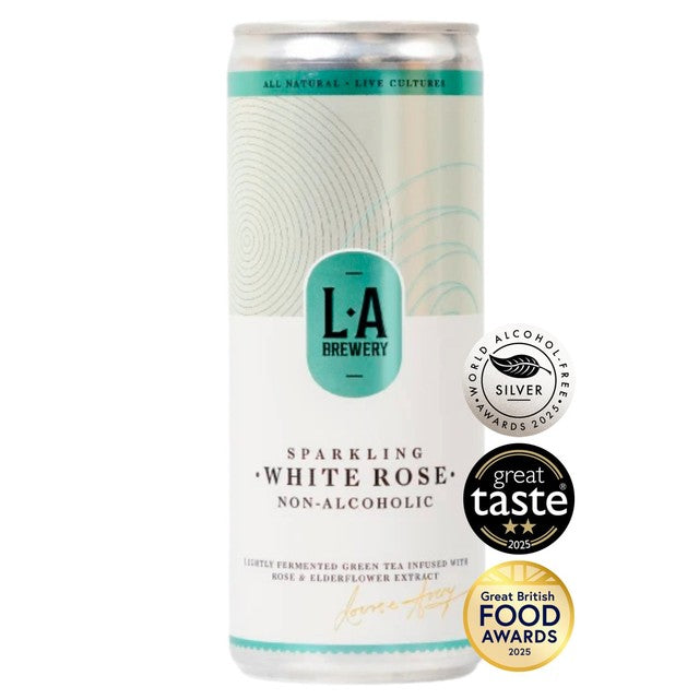 La Brewery White Rose non-alcoholic sparkling tea, imported from the UK