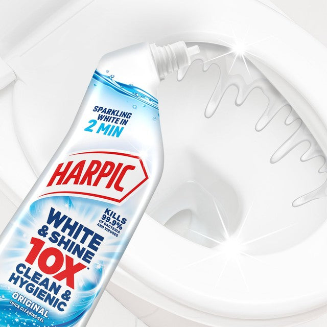 Harpic White & Shine Bleach Original toilet cleaner gel 750ml, UK version