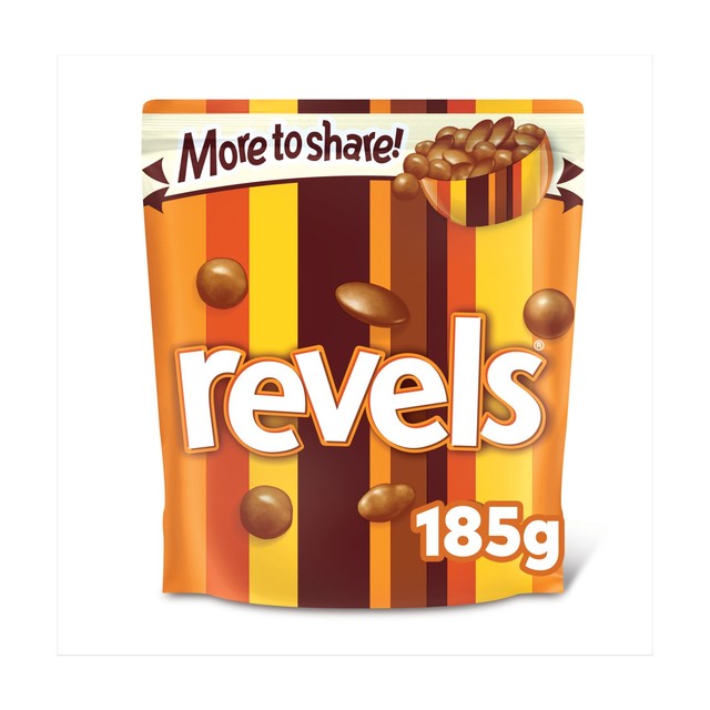 Revels milk chocolate assorted centres 185g, imported from the UK