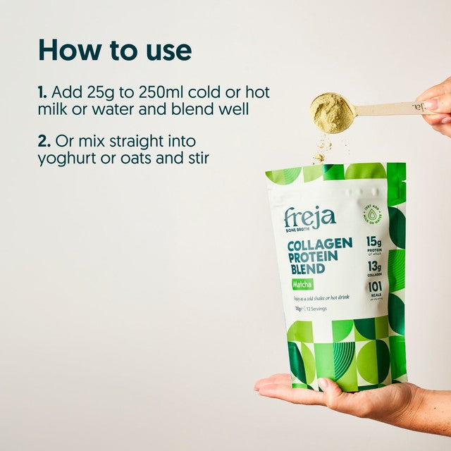 Freja Matcha Collagen Protein Blend 300g, imported from the UK