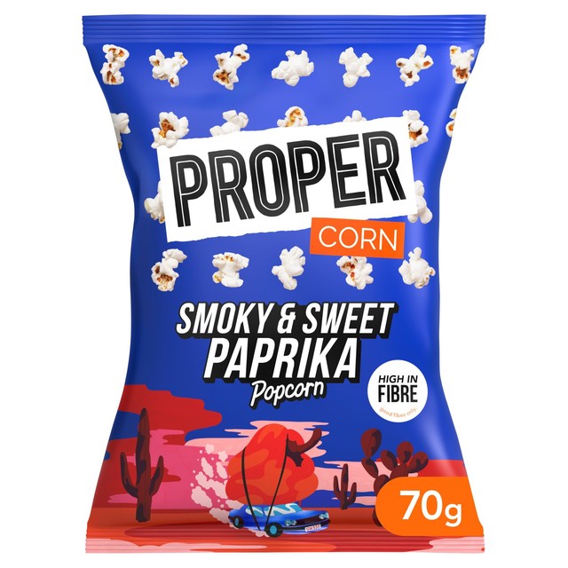Propercorn Smoky & Sweet Paprika Popcorn 70g, imported from the UK