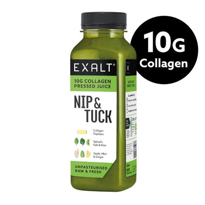 EXALT Nip & Tuck Kaltgepresster grüner Saft mit Kollagen 330ml